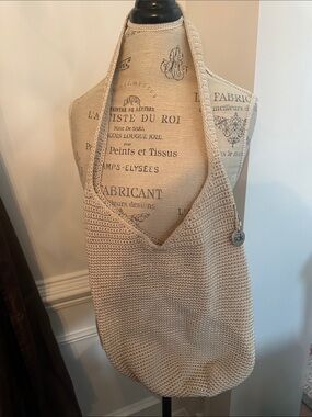 The Sak Beige Crochet Shoulder Tote